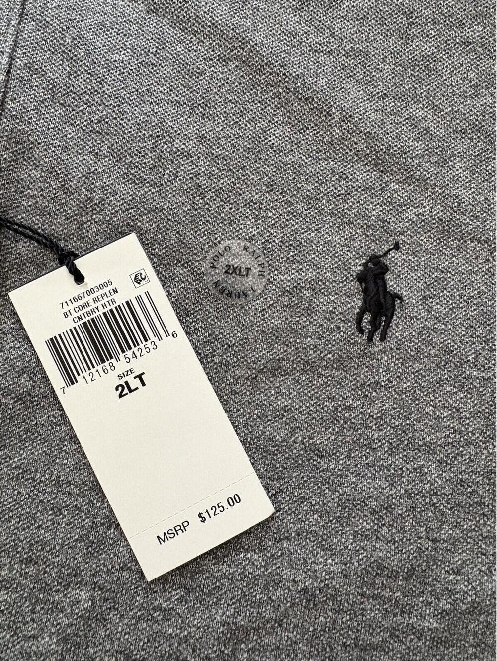 Polo Ralph Lauren Mens Custom Slim Fit Iconic Mesh Polo Shirt Gray 2XLT NWT $125 - Picture 9 of 11